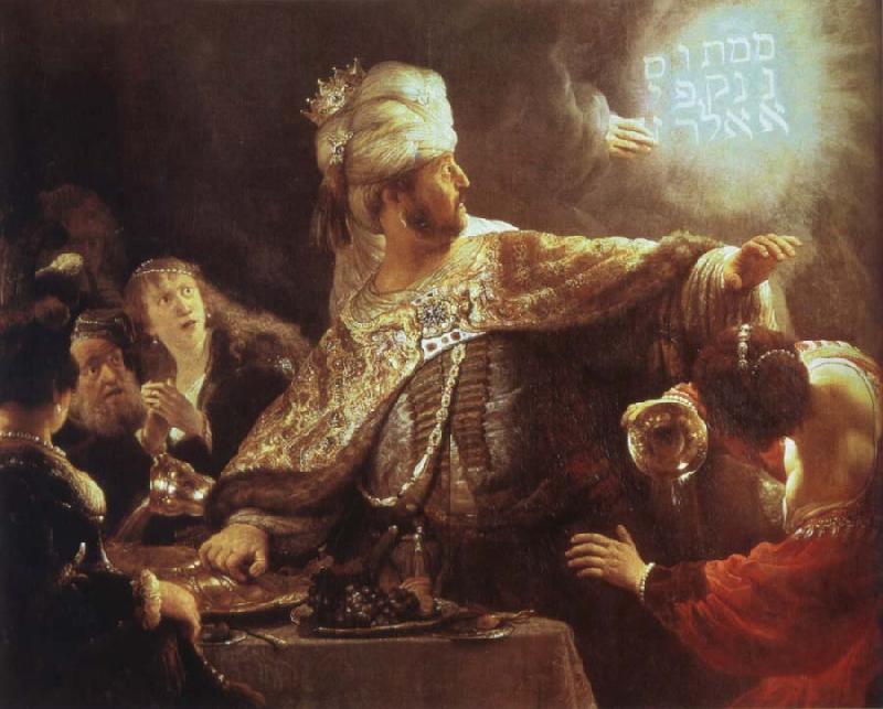 REMBRANDT Harmenszoon van Rijn Belshazzar-s Feast oil painting picture